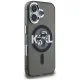 Karl Lagerfeld dėklas iPhone 16 IML Glitter Karl & Choupette MagSafe, juodas