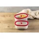Stiklinis vakuuminis maisto indelis Berkel ICON 0,5 l, baltas / raudonas