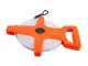 Measuring tape 50m with rewind, centimeters/inches, orange