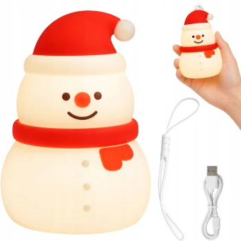Silikoninis LED naktinis šviestuvas „Senis besmegenis“, USB, balta / raudona