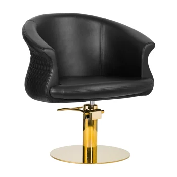 Gabbiano Wersal Hairdressing Chair Black with Gold Base
