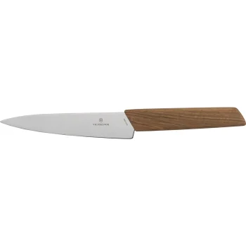 Victorinox Swiss Modern siauras virtuvinis peilis su riešutmedžio rankena, 15 cm