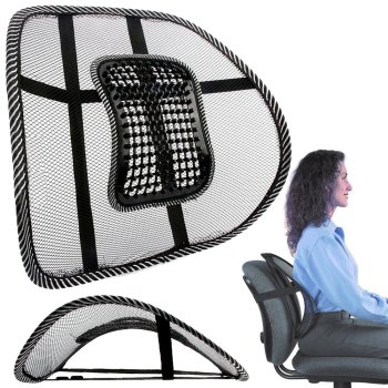 Ergonomic Back Support with Massage Element, Black