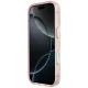 Guess IML Leopard Glitter Triangle Logo MagSafe dėklas iPhone 17/18 Pro Max, rausvas