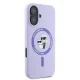 Karl Lagerfeld Silicone Karl&Choupette MagSafe dėklas iPhone 16 telefonui, violetinis