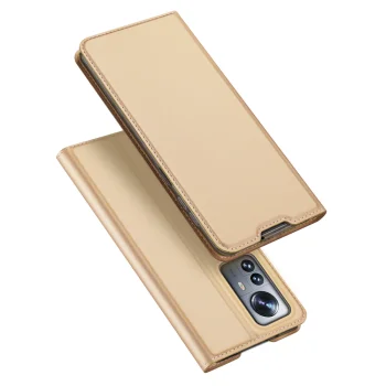 Atverčiamasis dėklas Dux Ducis Skin Pro skirtas Xiaomi 12 Pro, auksinis