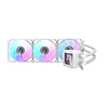 Darkflash DV360S CPU liquid cooler 360mm LCD ARGB, white