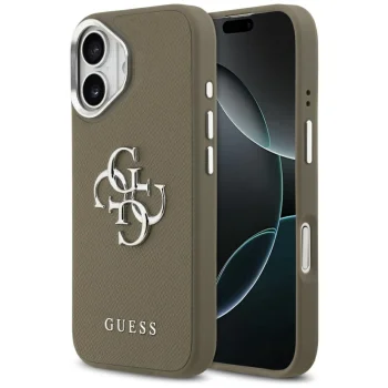 Guess Grained Big 4G Classic Logo Case for Apple iPhone 17, Brown