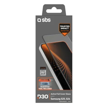 SBS apsauginis stiklas su D3O technologija ir aplikatoriumi Samsung Galaxy S24 / S25