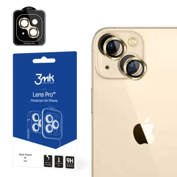 Apsauginis kameros stiklas 3mk Lens Protection Pro iPhone 14, auksinis