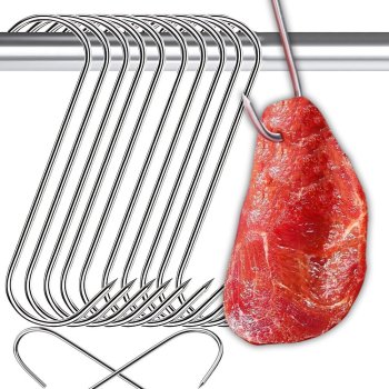 Stainless Steel Sausage and Meat Smoking Hooks, 18 cm (10 pcs.)