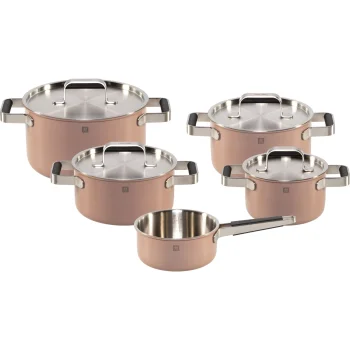 ZWILLING Pure 5-piece cookware set, 18/10 stainless steel, pink