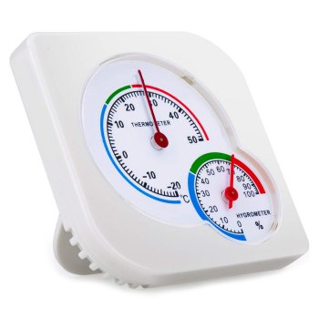 Analog indoor thermometer-hygrometer for temperature and humidity, white