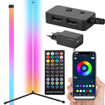 RGB LED Corner Floor Standing Lamp Lightning, 1m
