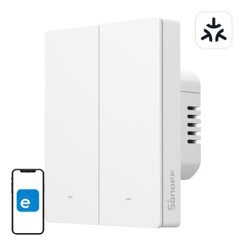 Išmanusis sieninis jungiklis SONOFF M5-2C-80W, 2 kanalų, Matter WiFi