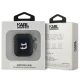 Karl Lagerfeld Monogram Choupette Head dėklas AirPods 1 / 2 ausinėms, juodas
