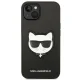 Karl Lagerfeld Saffiano Choupette Head Patch dėklas iPhone 14 Plus / 15 Plus, Juodas