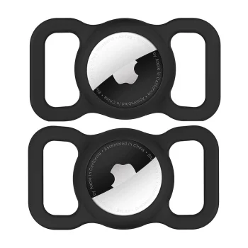 Wozinsky WEA-01 silikoninis dėklas Apple AirTag šuns ar katės antkakliui, juodas