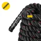 Treniruočių virvė 4FIZJO Power Battle Rope 15 m, juoda