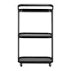 Beauty Trolley PRO INK 6701 with 3 Glass Shelves, Black