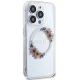 Guess IML Flowers Wreath MagSafe dėklas, skirtas iPhone 15 Pro, skaidrus