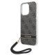 Dėklas iPhone 14 Pro Guess 4G Print Strap, juodas