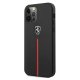Ferrari dėklas „iPhone 12 Pro Max Off Track Leather Nylon Stripe“, juodas