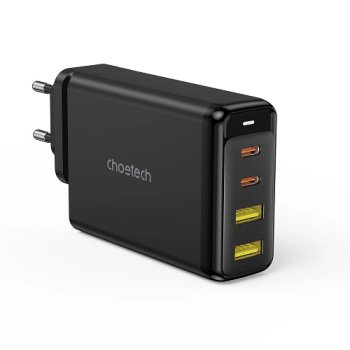 Choetech PD6005 GaN tinklo įkroviklis 140W, 2x USB-C ir 2x USB-A, juodas