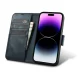Icarer iPhone 14 Pro Max Oil Wax Leather Wallet Case 2in1, Blue