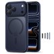 Tech-Protect Magpeak MagSafe CC dėklas iPhone 17 Pro Max, matinė tamsiai mėlyna