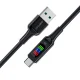 Acefast C7-04 USB-A į USB-C laidas su ekranu 60W 1.2m Juodas