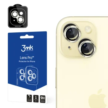 Kameros apsauginis stiklas 3MK Lens Protection Pro, skirtas Apple iPhone 15, geltonas
