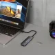 Wozinsky WHS080YSS 4 jungčių USB-A 3.0 šakotuvas su jungikliais, pilkas
