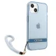 Guess Translucent Strap dėklas iPhone 13 mini, mėlynas