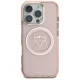 Guess dėklas iPhone 16 Pro Max telefonui IML Metal Mountain Logo MagSafe, rožinis