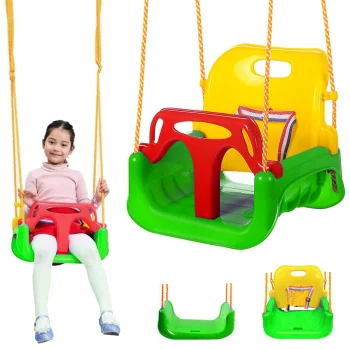 Vaikiška modulinė sūpynė „trys viename“ (3-in-1), žalia