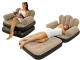 Pripučiamas fotelis-sofa 2in1 su pompa, rudas
