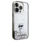 Karl Lagerfeld Liquid Glitter Choupette dėklas iPhone 14 Pro Max, skaidrus