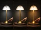Wireless LED Table Lamp with USB-C and 3 Light Modes, Gold/White