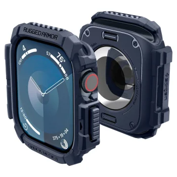 Apsauginis dėklas Spigen Rugged Armor, skirtas Apple Watch 10 46mm, Navy Blue