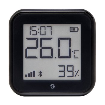 Išmanusis temperatūros ir drėgmės jutiklis Shelly H&T Gen3, juodas