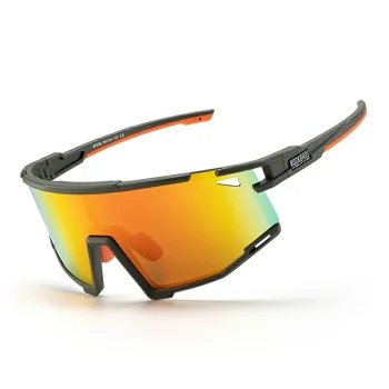 Dviratininko akiniai Rockbros SP258 ROAD TO SKY Polarized Orange Lenses, žali