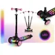 Triratis balansinis paspirtukas vaikams Ricokids Glowi su LED ratais, juodas-rožinis