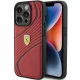 Ferrari dėklas iPhone 15 Pro telefonui Twist Metal Logo, raudonas