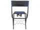 Fishing chair with backrest and rod holder, blue