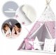 Nukido vaikiška palapinė Tipi su lemputėmis, Pink Stars