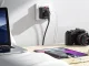 Universalus kelioninis adapteris su 2 USB jungtimis, juodas