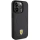 Ferrari dėklas iPhone 15 Pro telefonui Carbon Metal Logo MagSafe, juodas