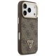 Guess 4G PU Triangle Logo & Stand Camera MagSafe dėklas iPhone 17 Pro, rudas