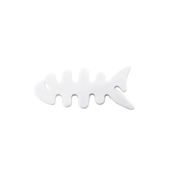 Fish-Shaped Headphone Cable Wrap, White
